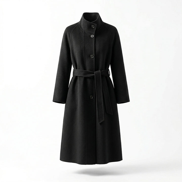 Damen Stylischer und eleganter Mantel mit hohem Kragen Drune