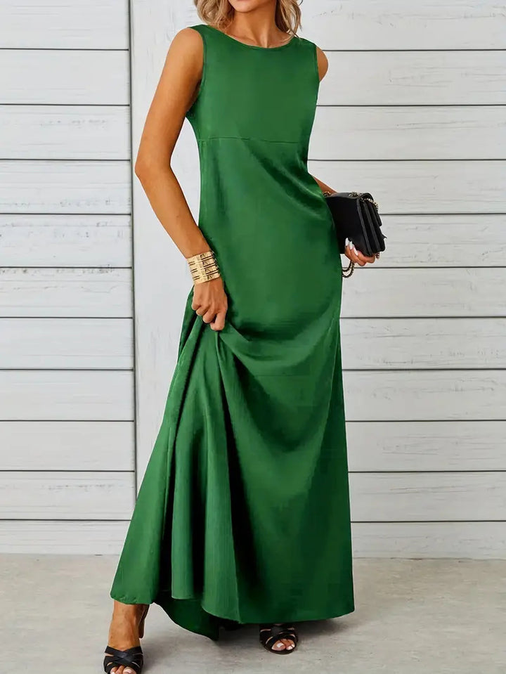 Damen elegantes Maxikleid mit schwingendem Saum und klassischem Schnitt Drune