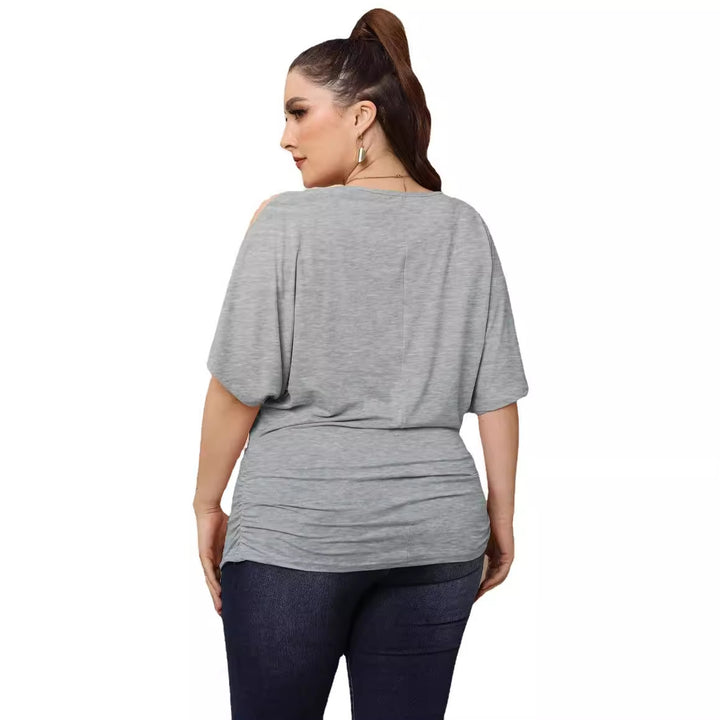Damen legere Bluse mit Faltenwurf Drune