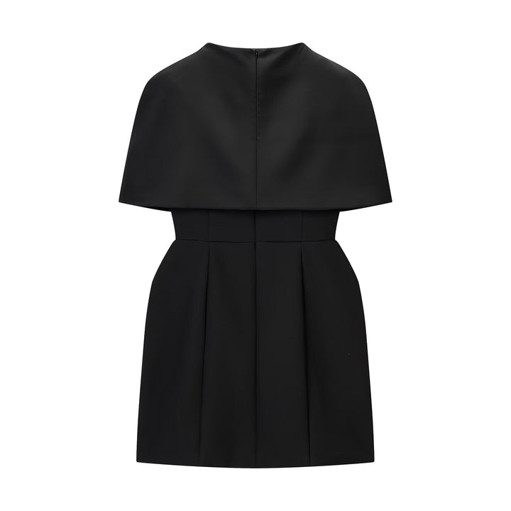 Damen elegantes Hochzeitskleid mit Cape-Ärmeln und tailliertem Schnitt Drune
