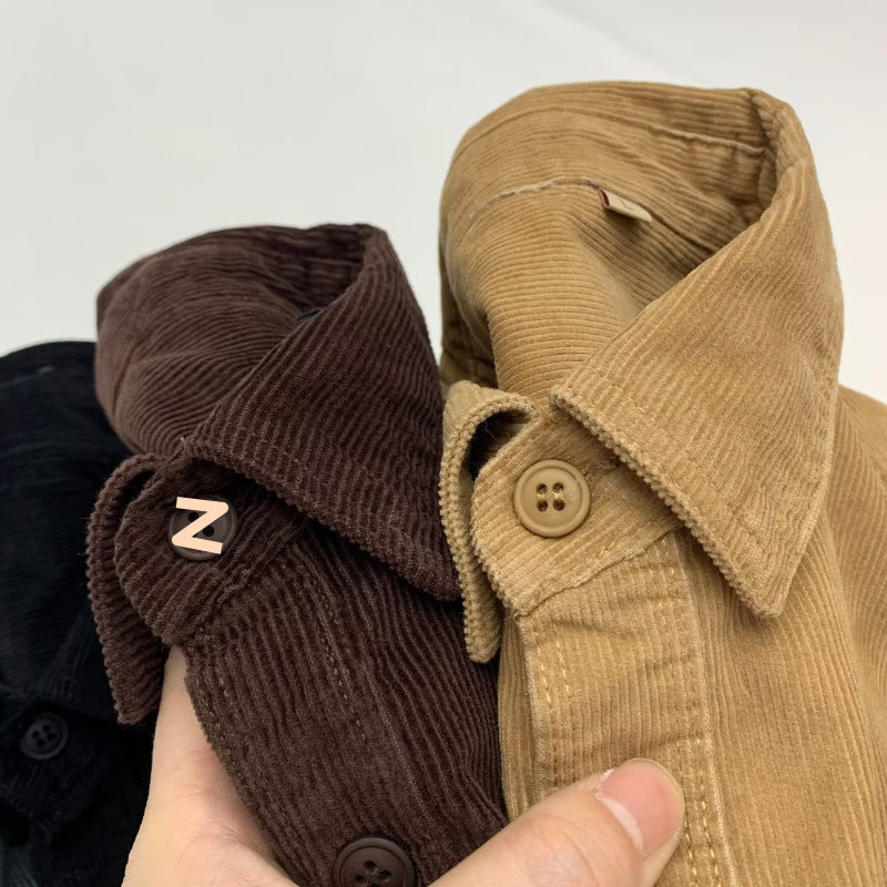 Herren Lässige Kord-Hemdjacke Drune