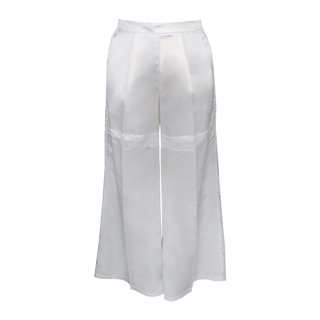 Damen Elegante weit geschnittene Satin-Hose Drune
