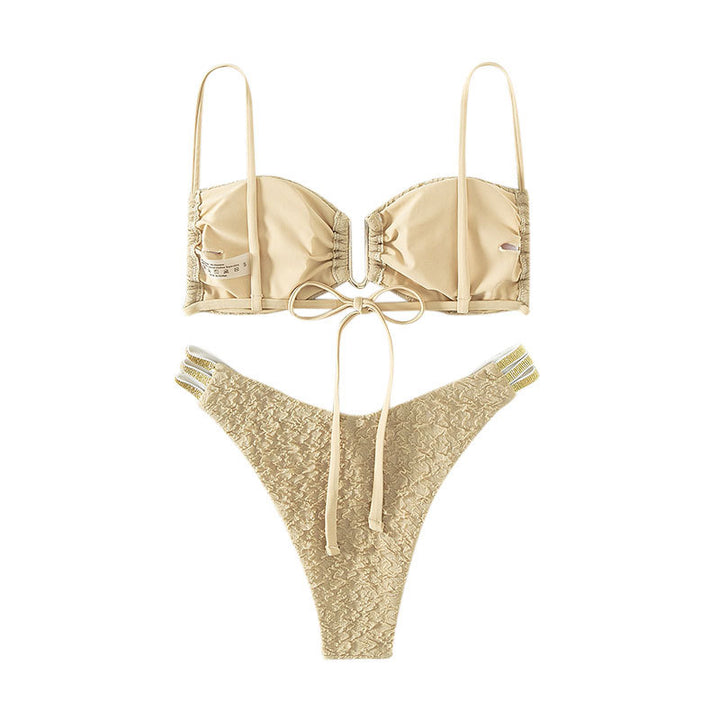 Damen Push-Up-Bikini-Set mit dekorativen Trägern Drune