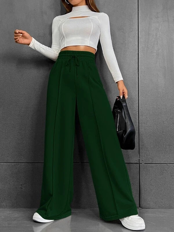 Damen Bequeme und elegante Lounge-Hose mit hohem Bund und praktischen Taschen Drune