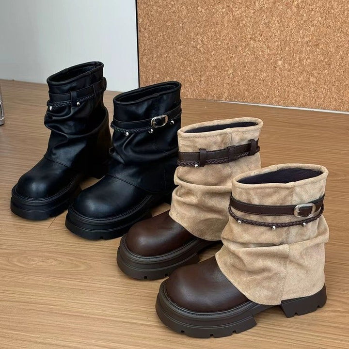 Damen Modische und Bequeme Stiefeletten Drune
