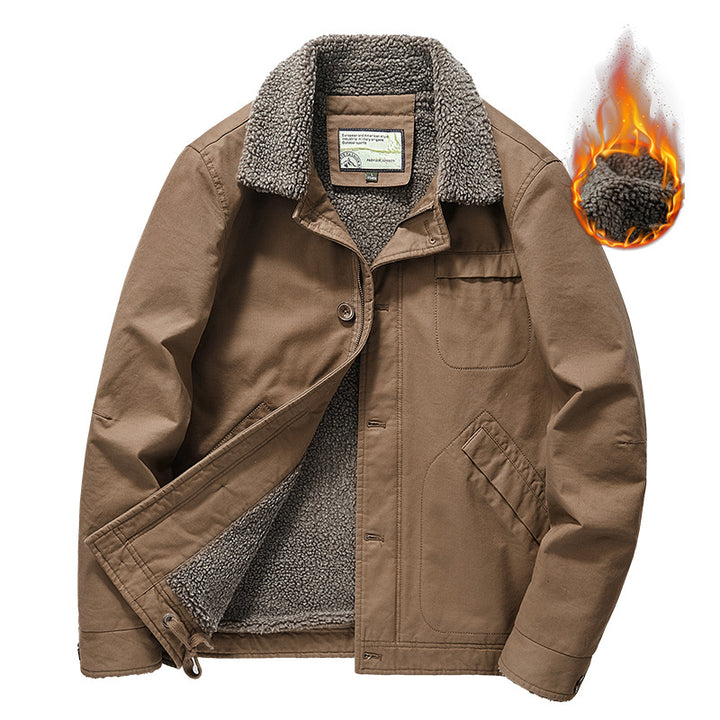 Herren Lässige Übergangsjacke mit Teddyfutter Drune