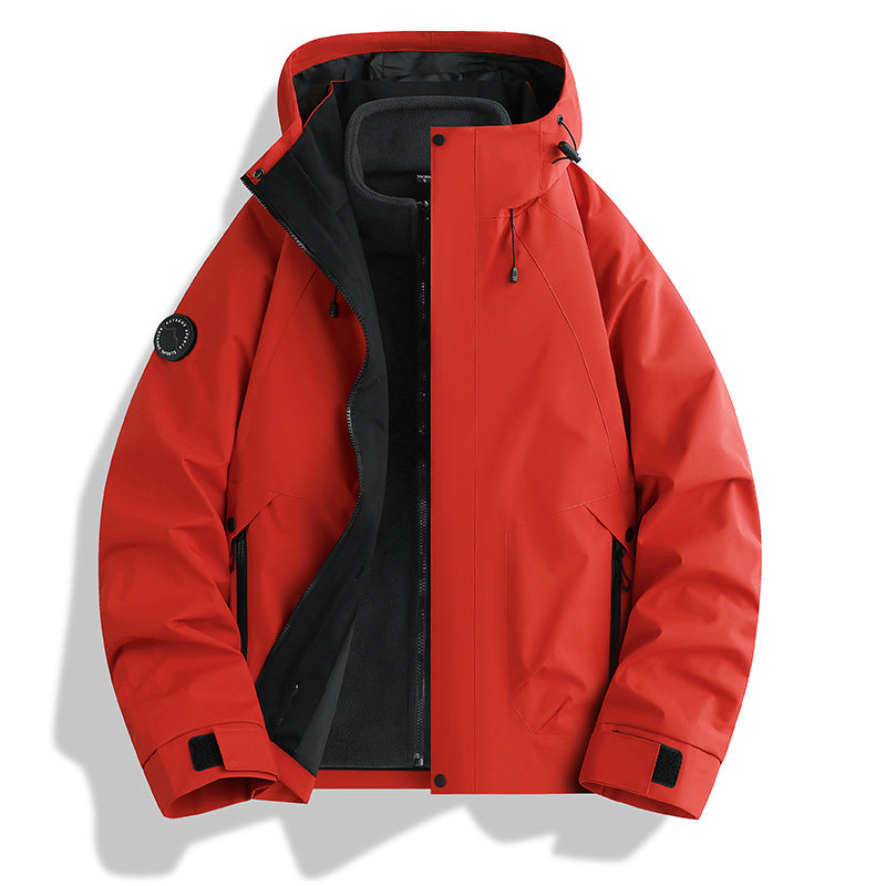 Herren wasserdichte Softshelljacke mit Kapuze und Fleece-Innenfutter Drune
