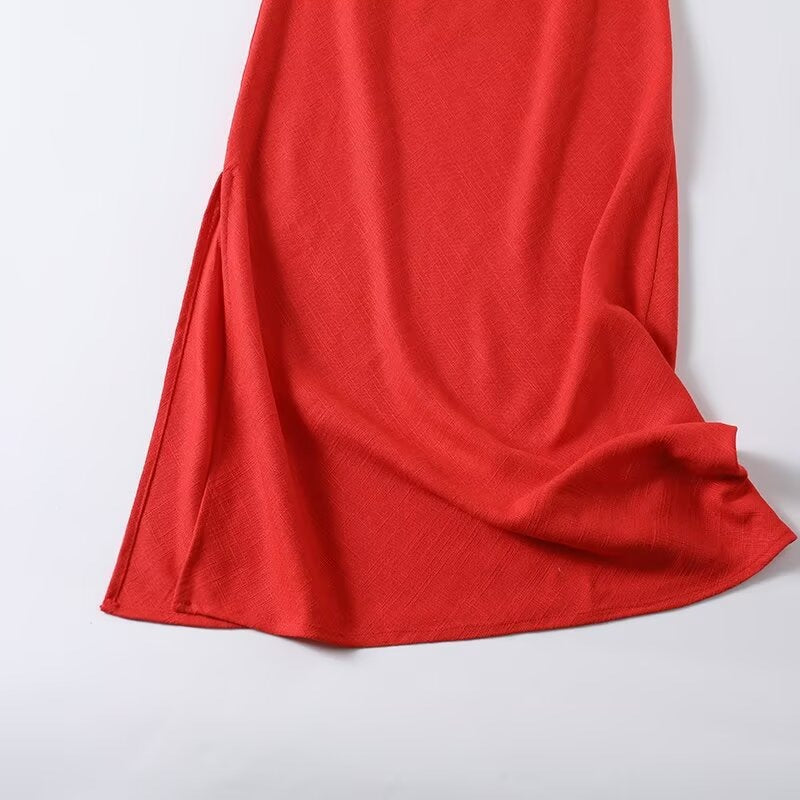 Damen Maxi-Kleid mit verstellbaren Spaghetti-Trägern und schmeichelndem Schnitt Drune
