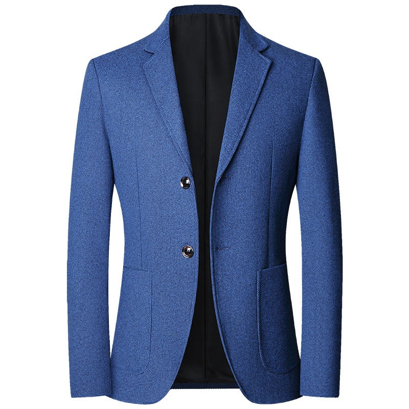 Herren Slim Fit Sakko mit feiner Struktur und klassischer Knopfleiste Drune