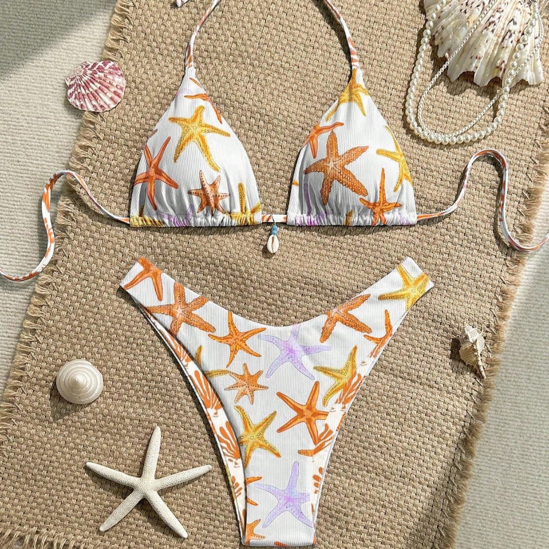 Damen Triangel-Bikini mit maritimem Sternenmuster Drune