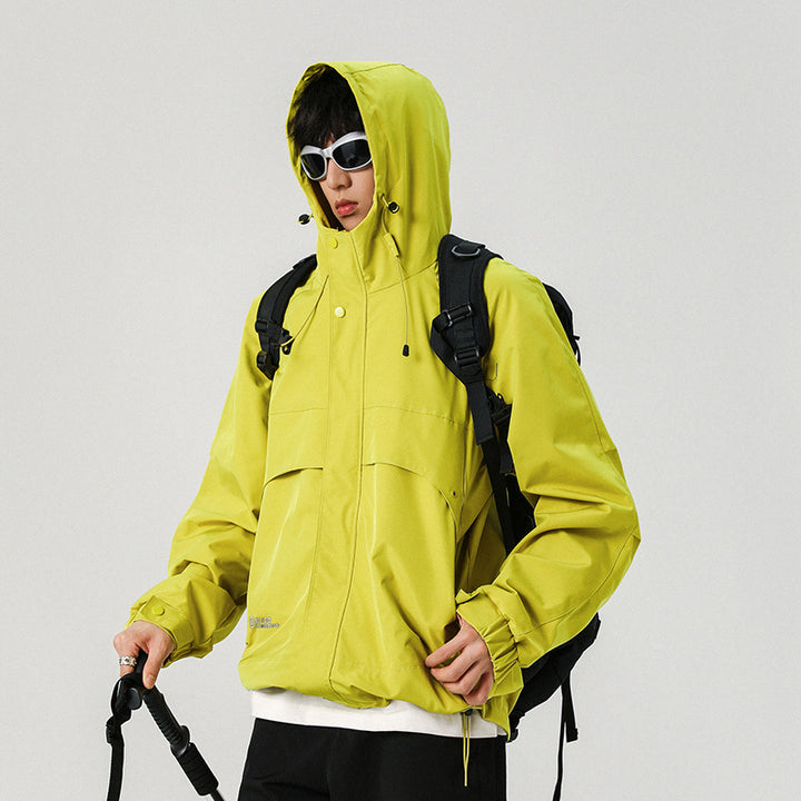 Herren Technische Kapuzen-Softshelljacke mit hohem Kragen und verstellbarem Saum Drune