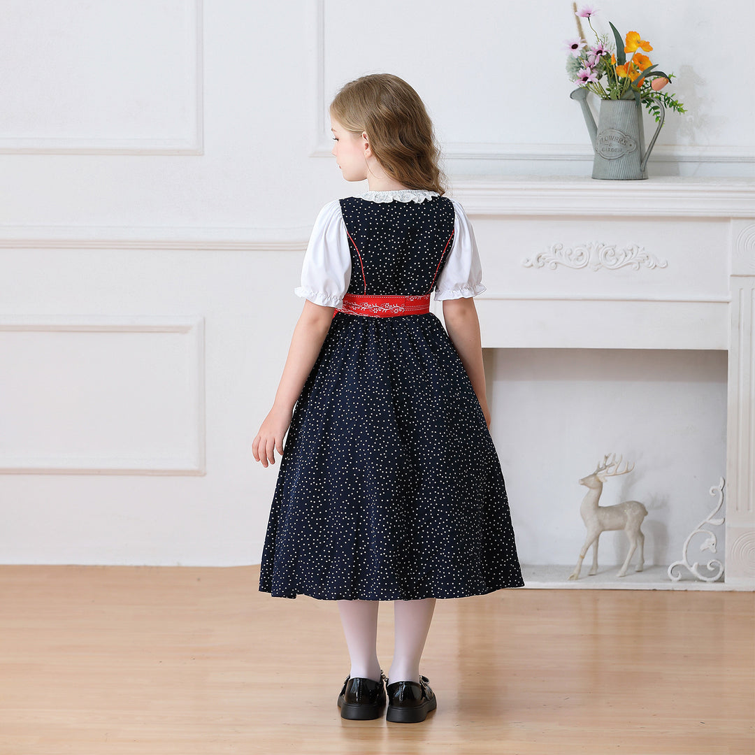 Damen nan traditionelles Dirndlkleid für Mädchen mit abnehmbarer Schürze Drune