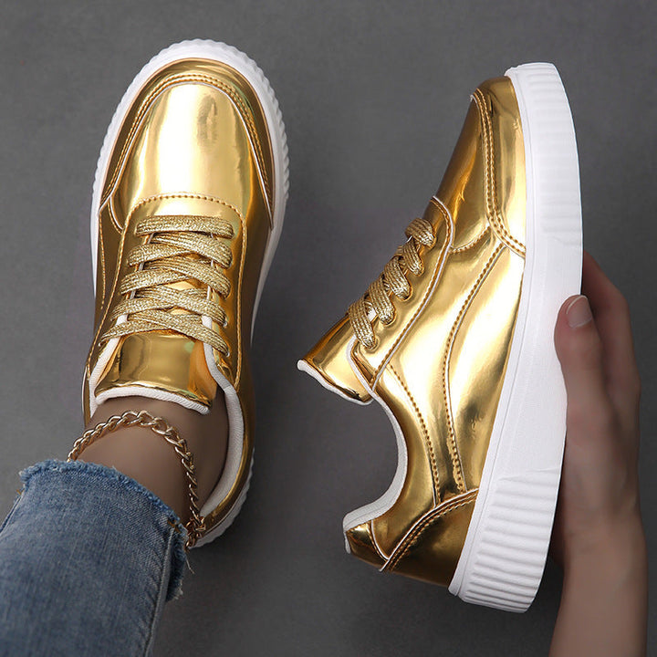 Damen Trendige und modische Sneakers mit glänzendem Obermaterial Drune