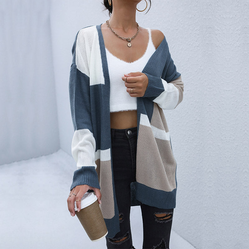 Damen Lässige Strickjacke mit geometrischem Design Drune