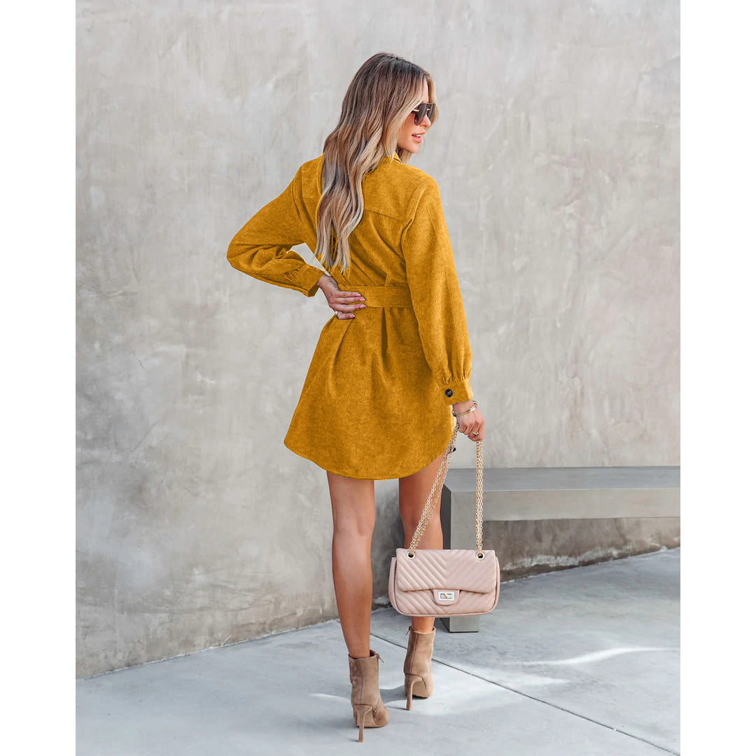 Damen Hemdblusenkleid mit komfortablem Schnitt und praktischen Knöpfen Drune
