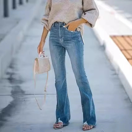 Damen zeitlose Jeans im modernen Schnitt mit cropped Bein Drune