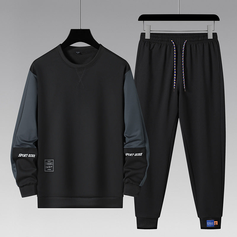 Herren sportliches Jogginganzug-Set mit kontrastärmeln, elastischem Bund und atmungsaktivem Sweatshirt Drune