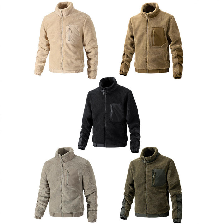 Herren Kuschelige Fleecejacke mit hohem Kragen Drune
