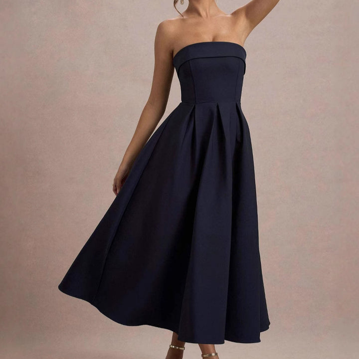 Damen elegantes A-Linien Abendkleid mit taillenbetontem Design Drune