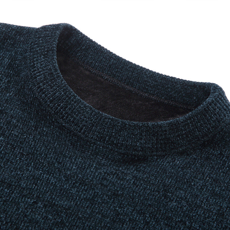 Herren Wärmender Rundhals-Pullover mit Fleece-Innenfutter Drune