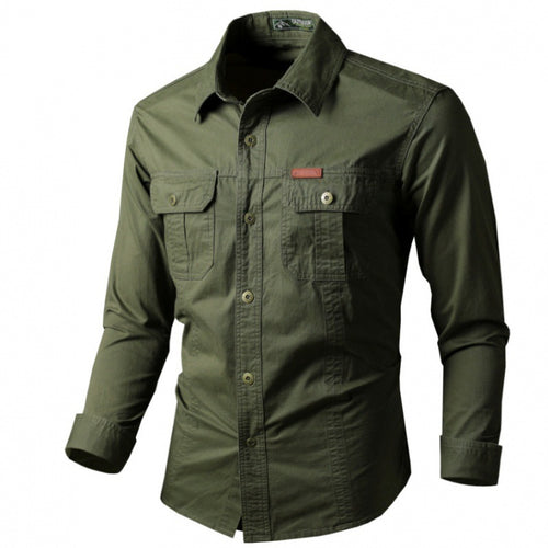 Herren Langarm-Arbeitshemd mit Doppel-Brusttaschen und robustem Twill Drune