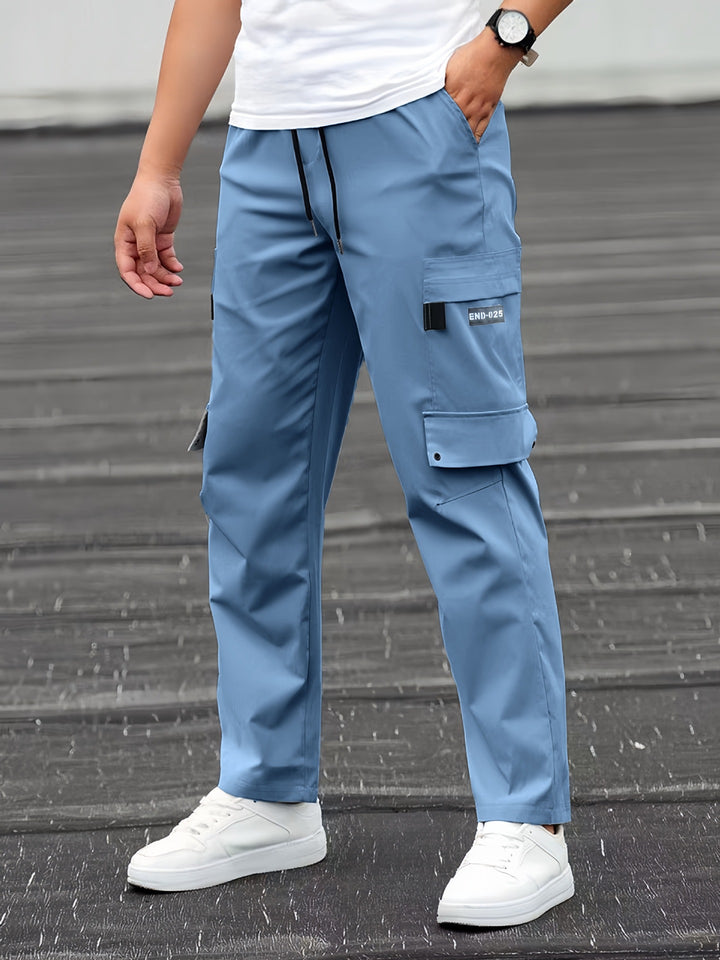 Herren Utility-Cargohose mit Tunnelzugbund, geradem Bein und Mehrfachtaschen Drune