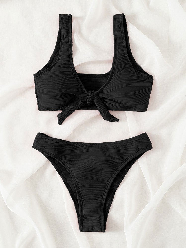Damen Bade-Set mit knotenförmigem Oberteil Drune