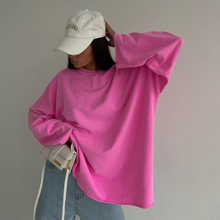 Damen legeres und oversized Langarmshirt Drune
