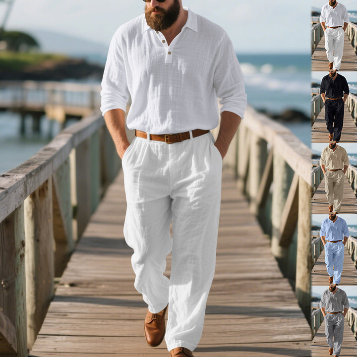 Herren modischer Zweiteiler mit Poloshirt und bequemen Bund Drune