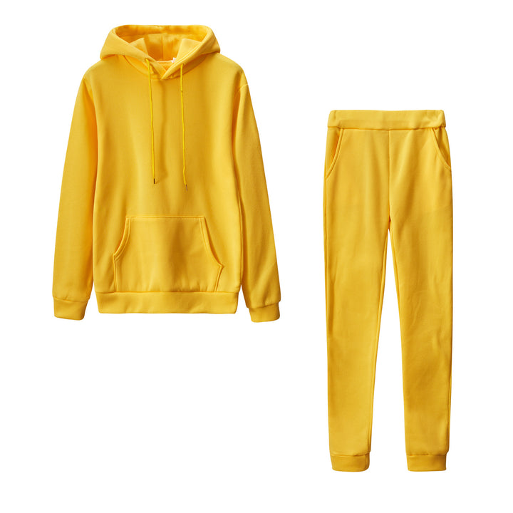 Damen nan Cozy-Loungewear-Set mit oversized Hoodie, Kängurutasche und schmaler Highwaist-Jogginghose Drune