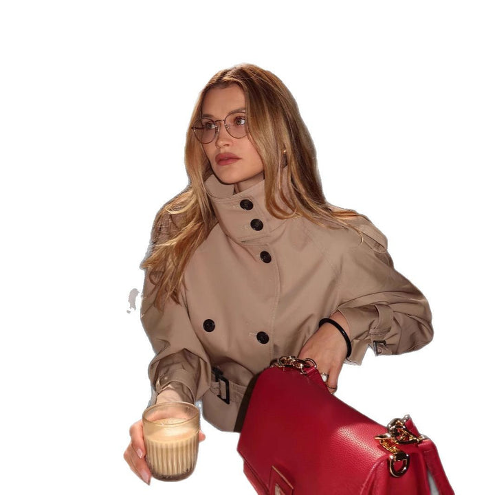 Damen modischer Trenchcoat mit innovativem Schnitt und praktischen Details Drune