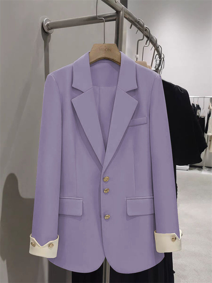 Damen Eleganter Blazer mit goldenen Knopfdetails Drune