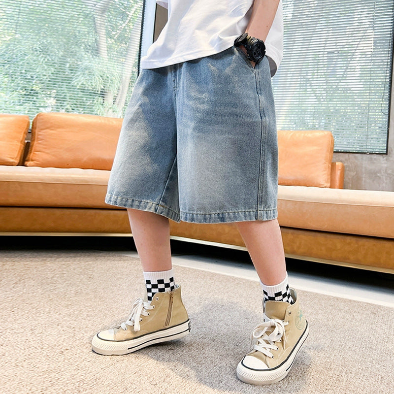 Jungen entspannte Denim-Shorts Drune