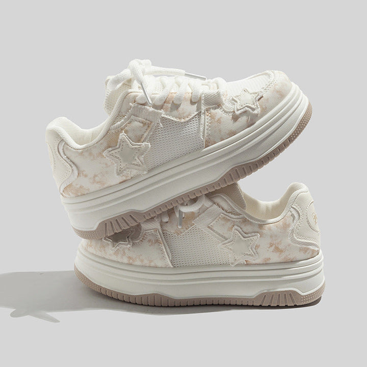 Damen Sneakers im sportlichen Style mit dekorativem Sternen-Muster und atmungsaktiven Obermaterialien Drune