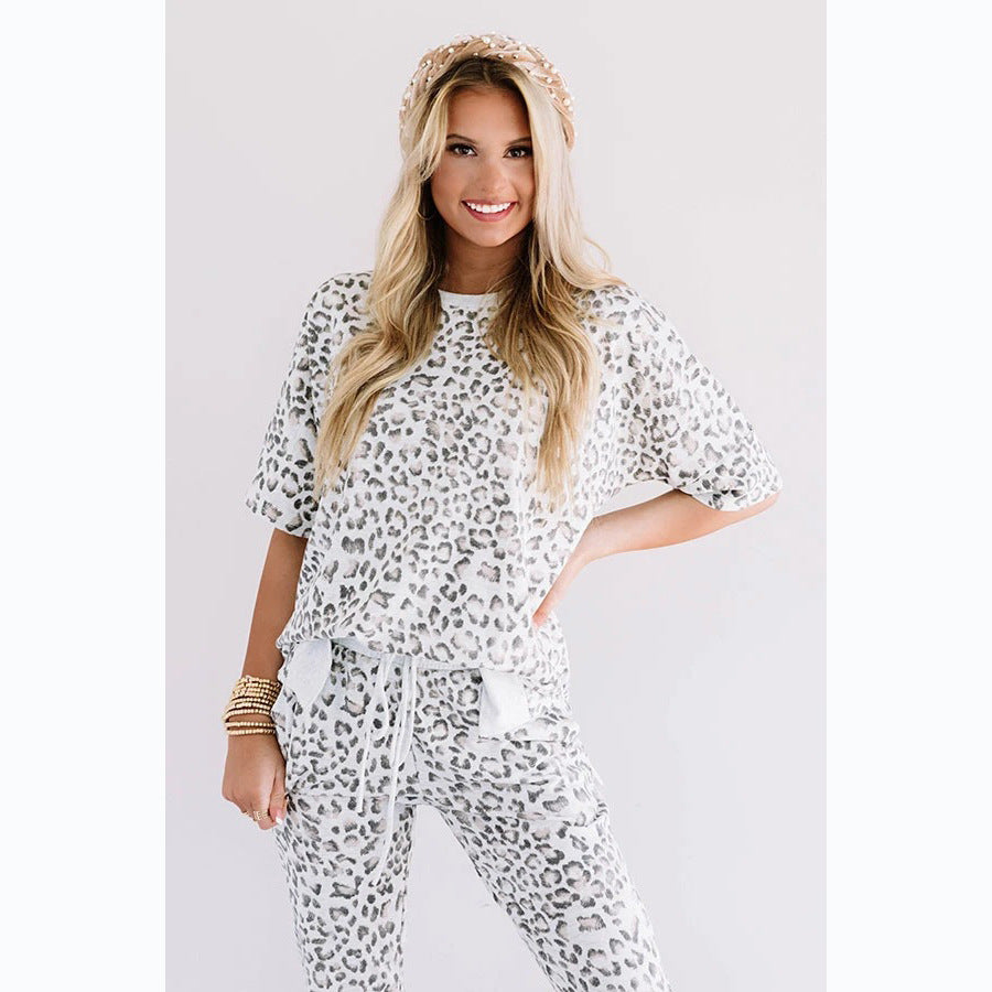 Damen Lässiges Set mit Tiermuster und lässigem Schnitt Drune