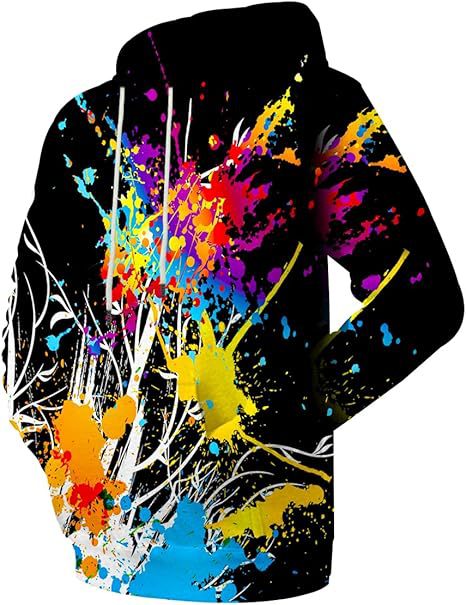 Damen Farbenfroher Hoodie mit kreativen Spritzmotiven Drune
