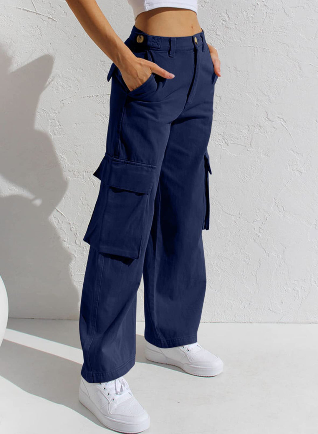Damen Moderne Cargo-Hose mit funktionalen Seitentaschen und lässigem Schnitt Drune