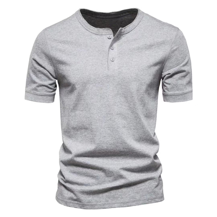 Herren kurzärmeliges Henley-Shirt mit Knopfleiste Drune