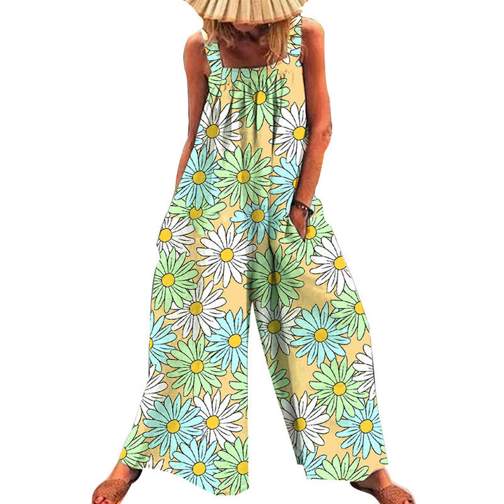 Damen Übergröße Jumpsuit mit floralem Muster und praktischen Taschen Drune