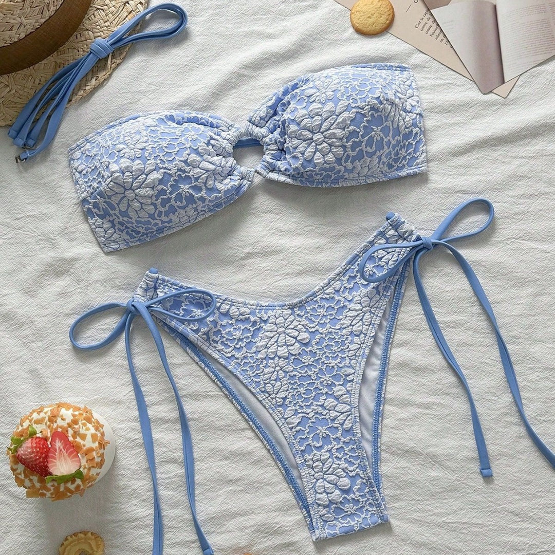 Damen Blumenmuster Bikini Drune