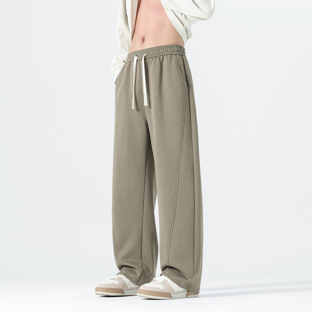 Herren Extraweite Sweatpants im Palazzo‑Look mit Tunnelzugbund und Seitentaschen Drune