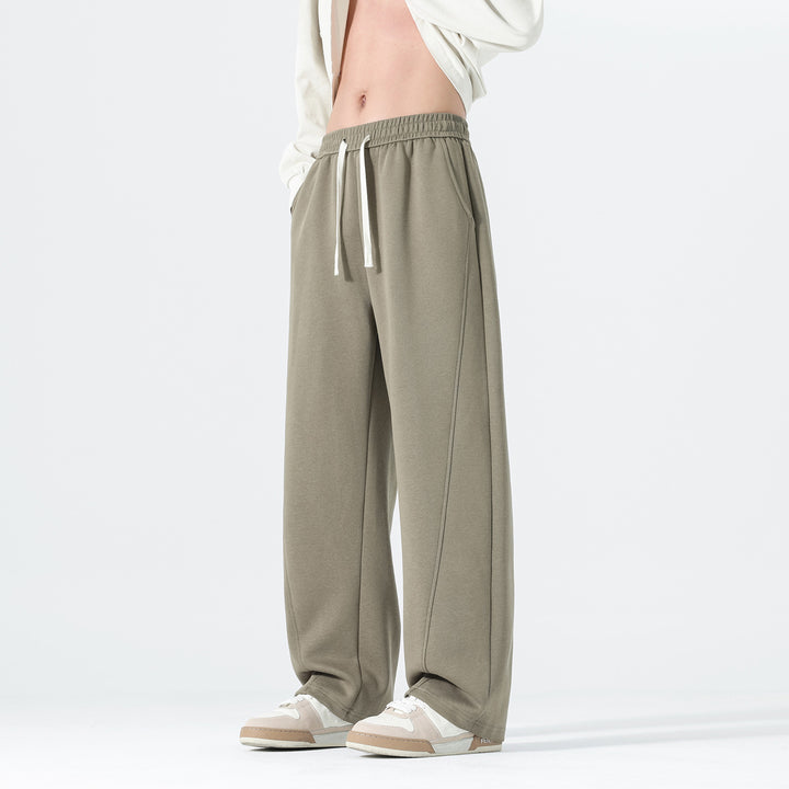 Herren Extraweite Sweatpants im Palazzo‑Look mit Tunnelzugbund und Seitentaschen Drune