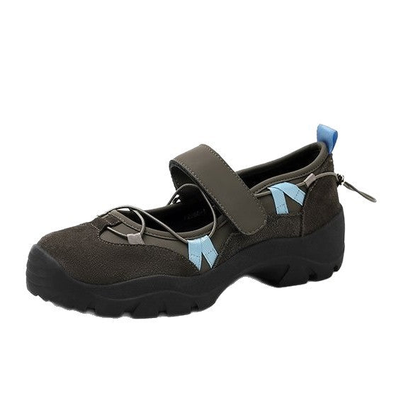 Damen Sportliche Ballerinas mit verstellbarem Riemen und rutschfester Sohle Drune
