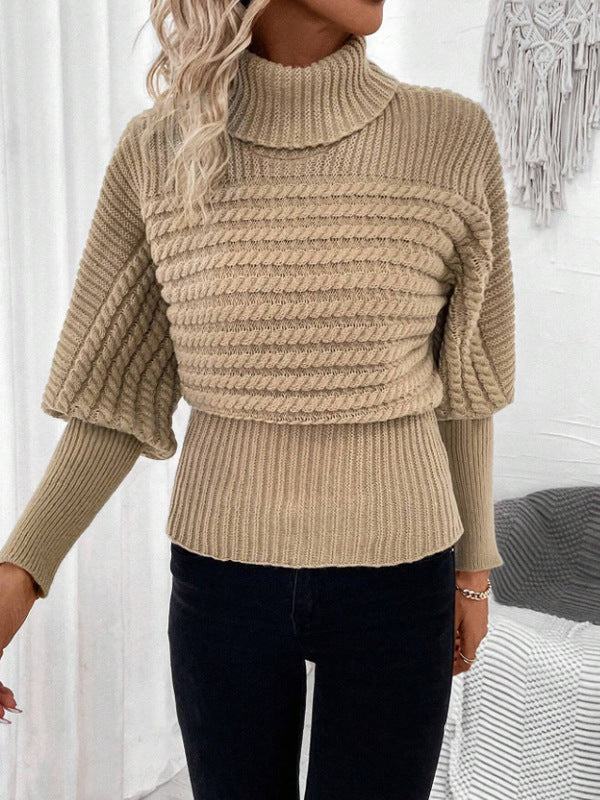 Damen Modischer Rollkragenpullover mit strukturiertem Design Drune