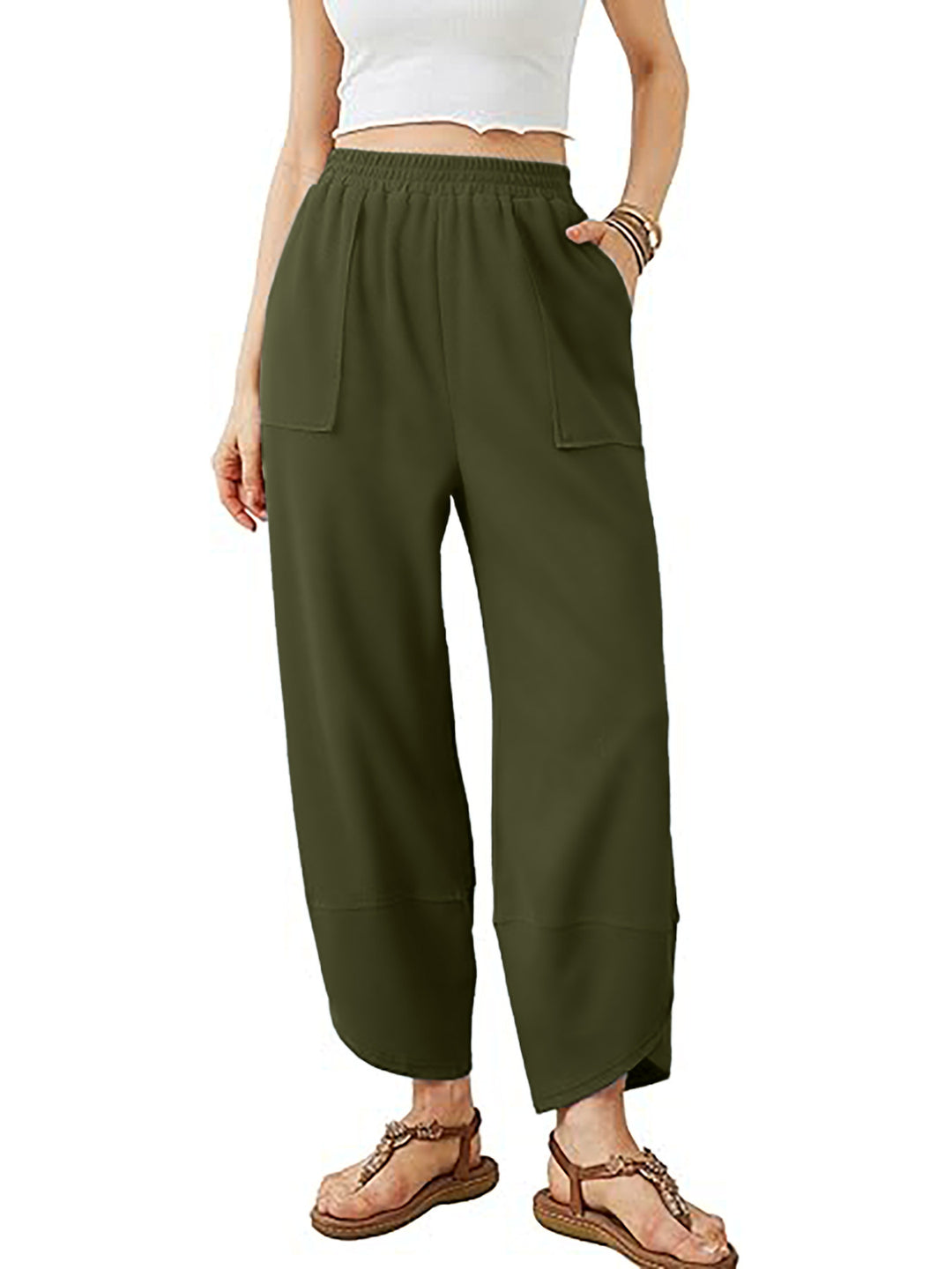 Damen Culotte-Hose mit elastischem Bund und aufgesetzten Taschen Drune