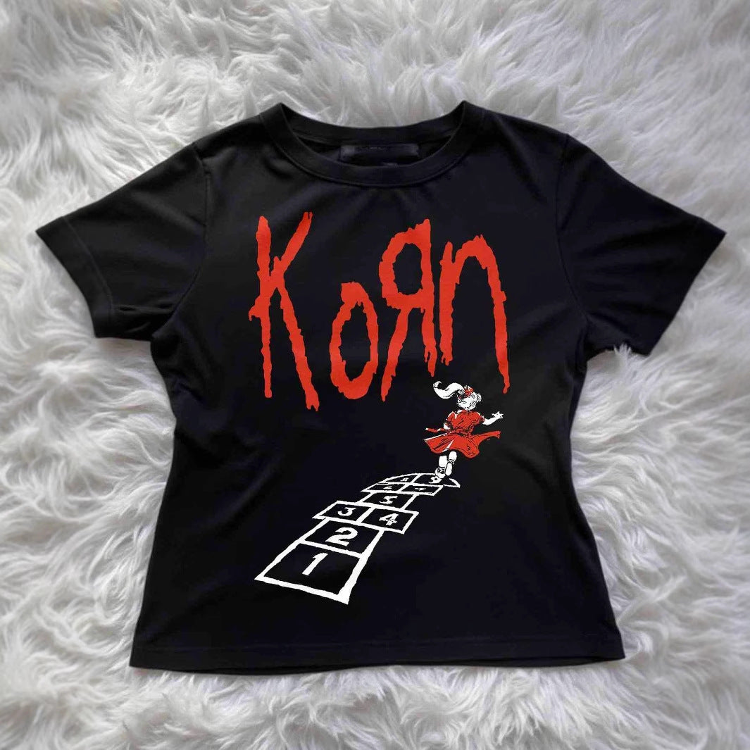 Damen T-Shirt mit kreativem grafischen Design und urbanem Statement Drune