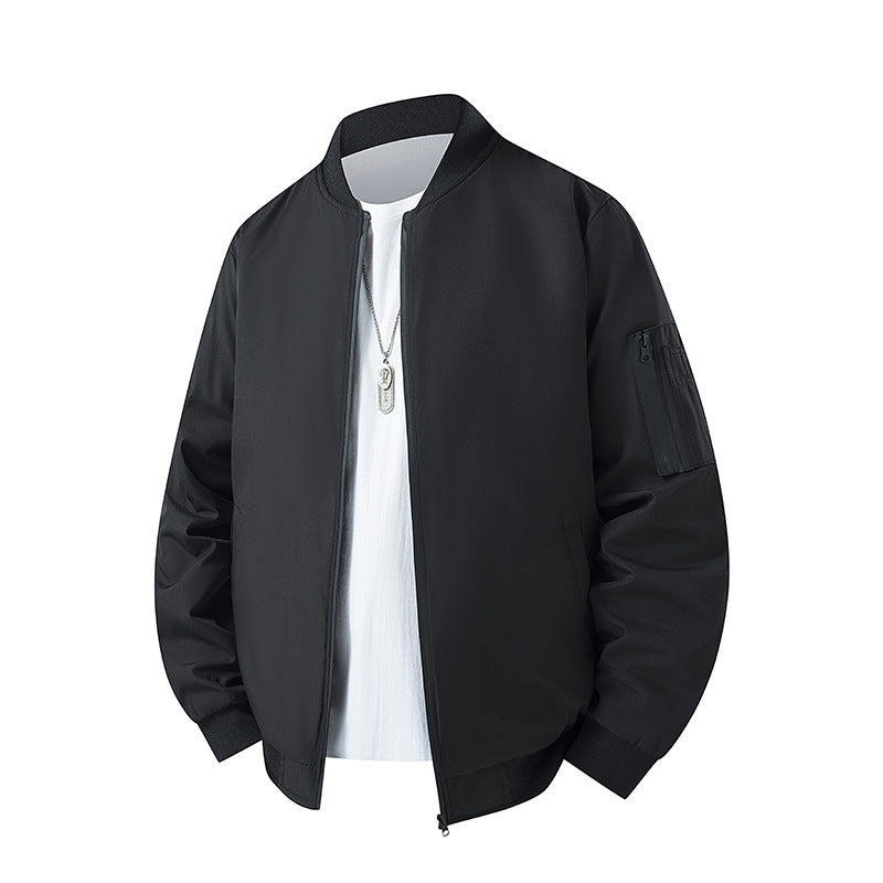 Herren Leichte Bomberjacke im MA‑1 Look mit Ärmeltasche und gerippten Bündchen Drune
