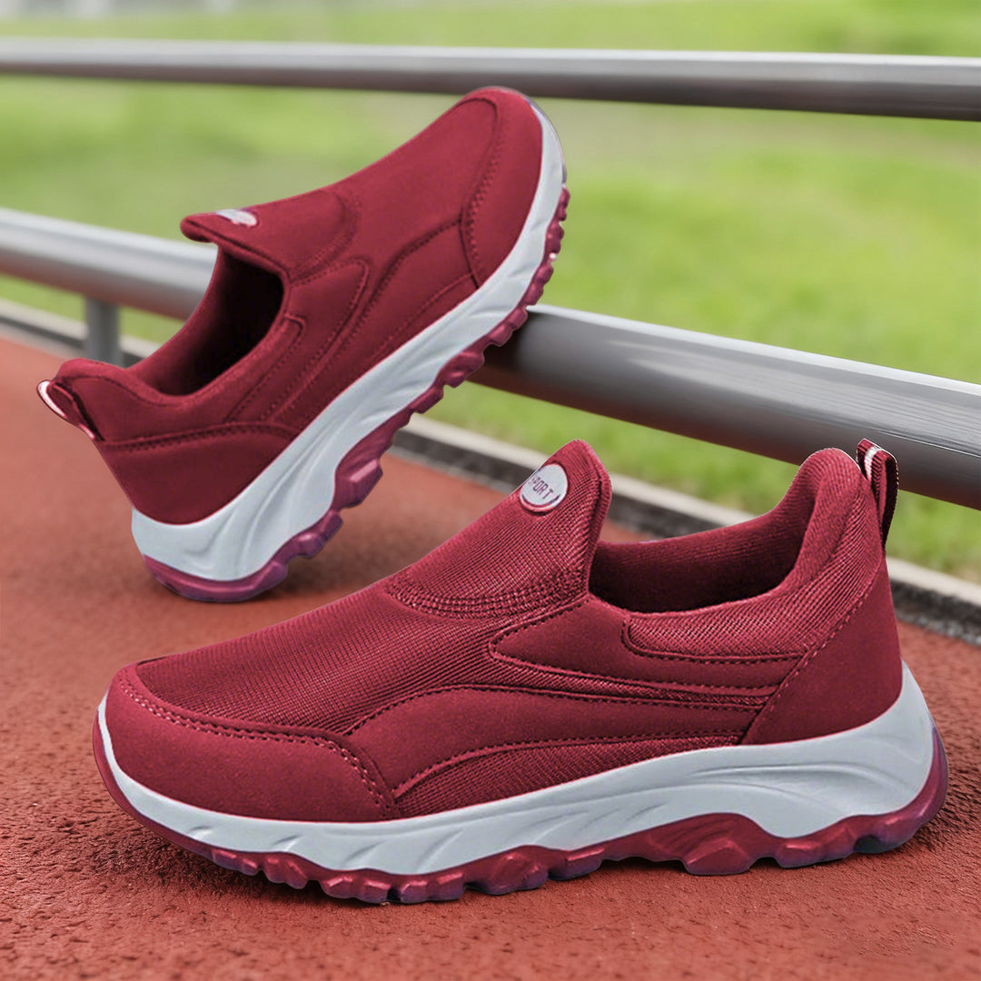 Damen nan leichter Slip-On Walkingsneaker mit elastischem Einstieg, gepolstertem Memory-Fußbett und profilierter rutschfester Laufsohle Drune