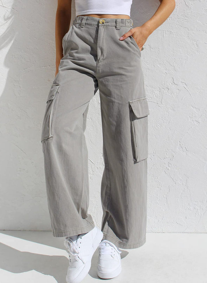 Damen Moderne Cargo-Hose mit funktionalen Seitentaschen und lässigem Schnitt Drune