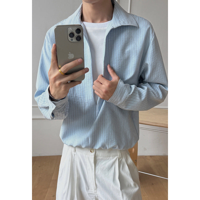 Herren Modernes gestreiftes Overshirt Drune